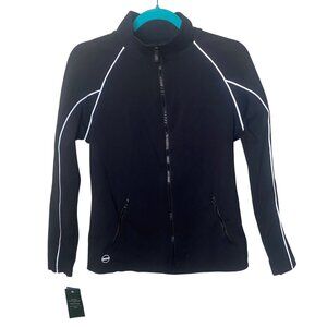 NWT Lauren Ralph Lauren Active Jacket Womens Size‎ M Black Full-Zip Track